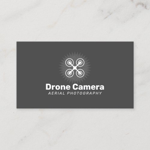 Drone Service Aerial Photography Elegant Dark Gray Business Card