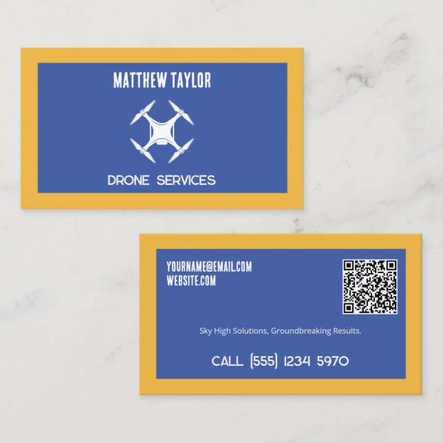 Drone Service Custom QR Business Card (Front/Back)