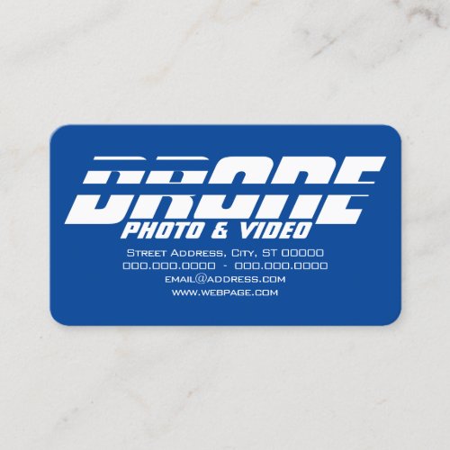 Drone services kinetic bold text business card