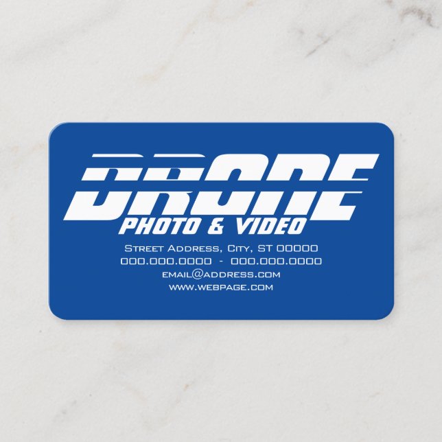 Drone services kinetic bold text business card (Front)