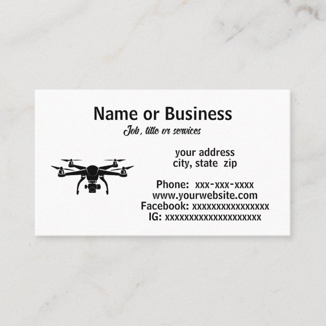 Drone silhouette business card (Front)