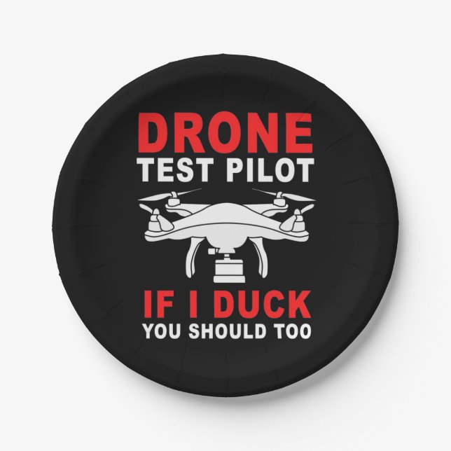 Drone Test Pilot Paper Plates (Front)