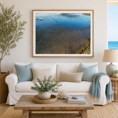 Drone View of Tidal Flats Coastal Poster