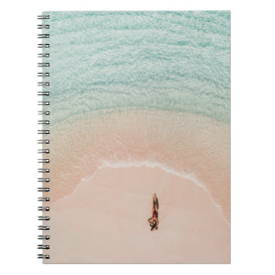 Drone View, Pink Beach Vacation. Notebook