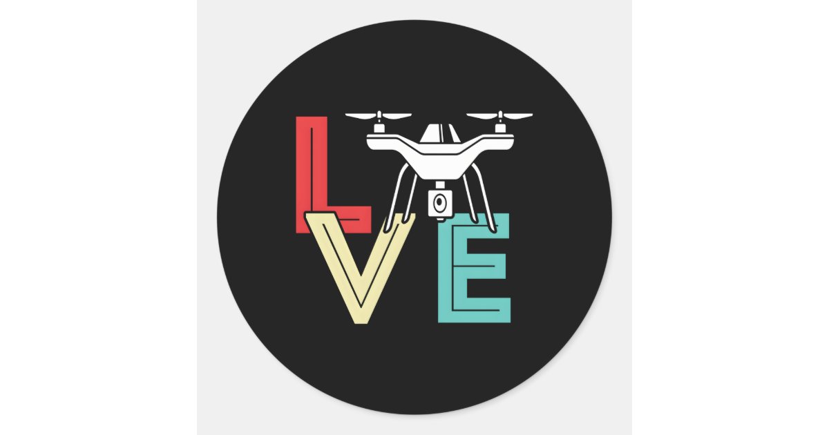 Drones Drone Pilot 'S Day Quadcopter Drone Classic Round Sticker | Zazzle