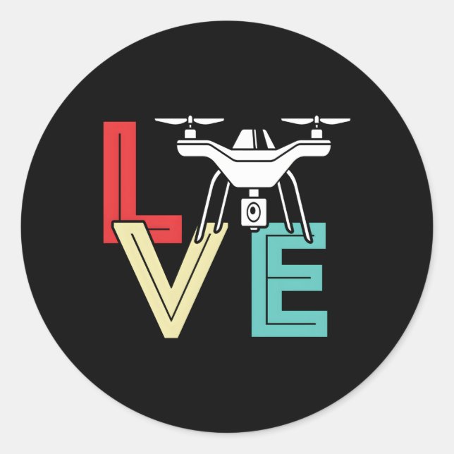 Drones Drone Pilot 'S Day Quadcopter Drone Classic Round Sticker (Front)