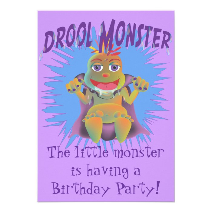 Drool Monster Birthday Party Invitation