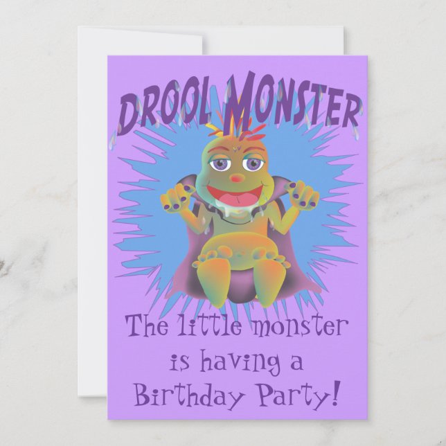 Drool Monster Birthday Party Invitation (Front)