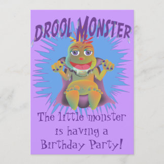 Drool Monster Birthday Party Invitation