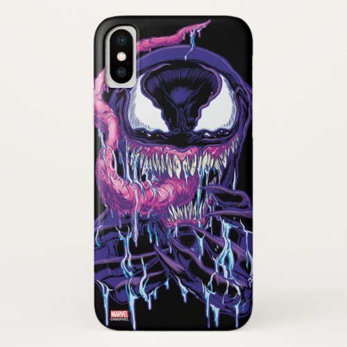 Drooling Purple Venom Illustration iPhone X Case