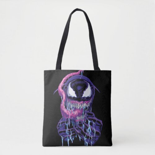 Drooling Purple Venom Illustration Tote Bag