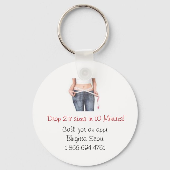 Drop 2-3 sizes in 10 Minutes keychain (Front)