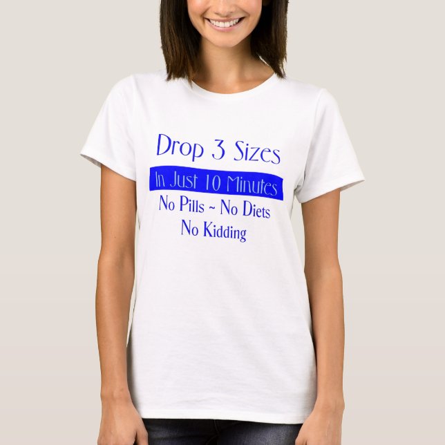 Drop 3 Sizes Blue Tee Shirt (Front)