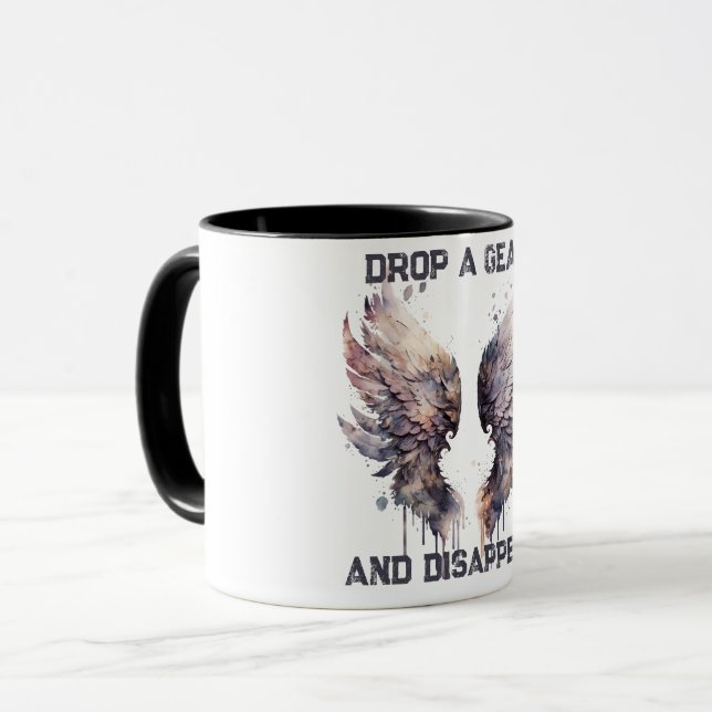 Drop A Gear and Disappear, Motorcycle Mug (Front Left)