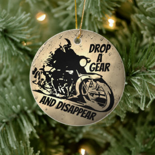 Drop a Gear Biker Vintage Motorcycle Ornament
