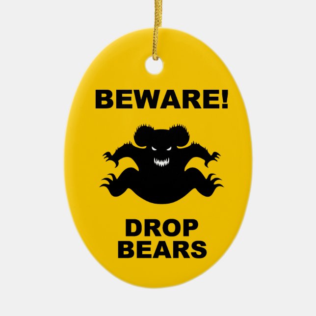 Drop Bears! Ceramic Ornament (Front)