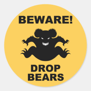 Drop Bears! Classic Round Sticker