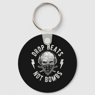 Drop Beats Not Bombs Dj Against War For Peace Keychain