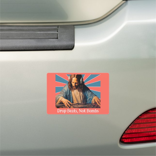 DROP BEATS, NOT BOMBS -JESUS CAR MAGNET (In Situ)