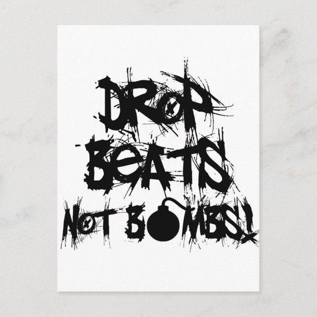 Drop Beats Not Bombs Postcard (Front)