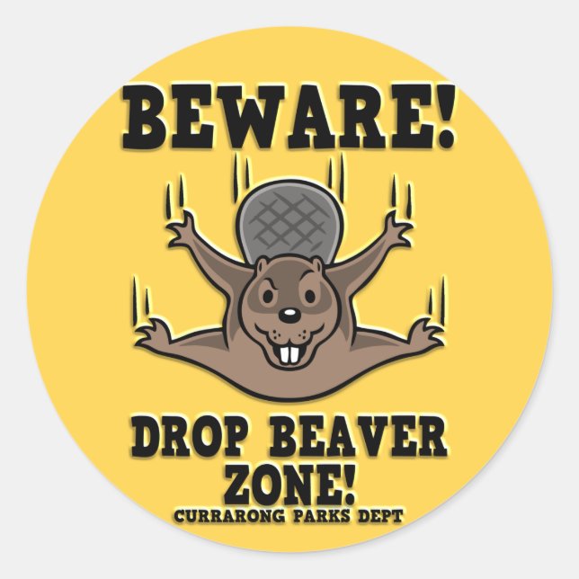 drop-beaver-DKT Classic Round Sticker (Front)