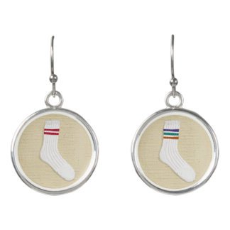 drop earings- vintage socks earrings