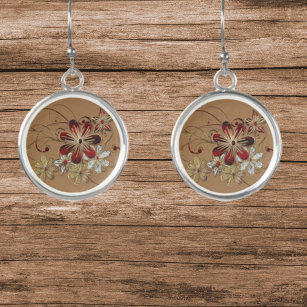Drop Earrings Silver- Plated Silver/Gold/Red 