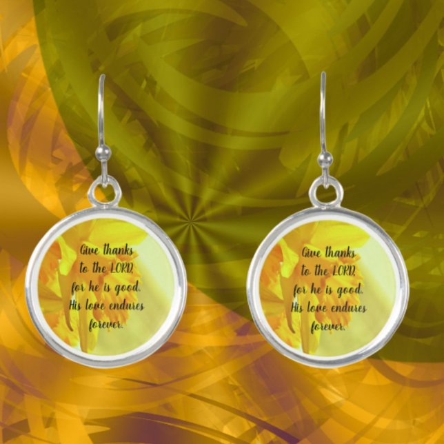 Drop Earrings Yellow Daffodils Scripture Jewelry  (Creator Uploaded)
