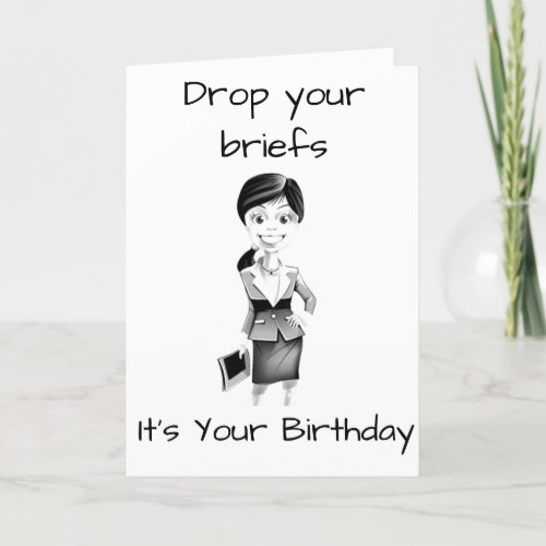 DROP HER BRIEFS  ENJOY HER BIRTHDAY CARD