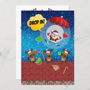 DROP IN #2 Without Cocktail Christmas Invitation