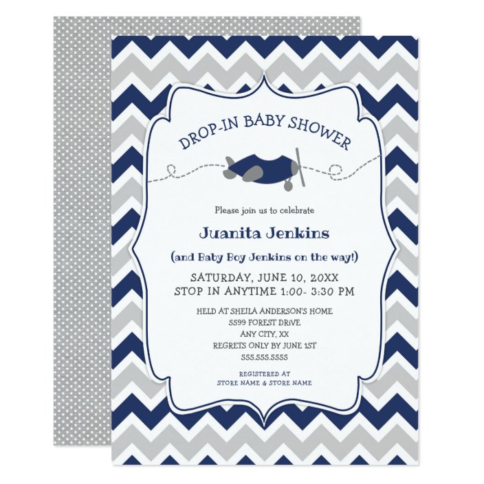 Drop-in boy baby shower / open house Invitation | Zazzle.com