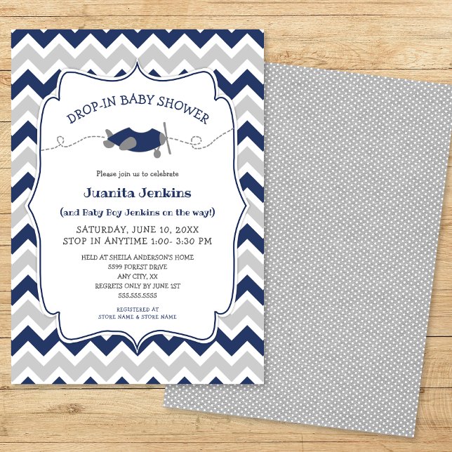 Drop-in boy baby shower / open house Invitation (Creator Uploaded)