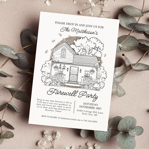 Drop In Fall House Farewell Party Invitation