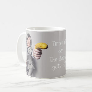 Drop it or the donut gets it coffee mug