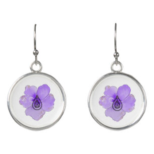 Drop Lavender Flower Earrings