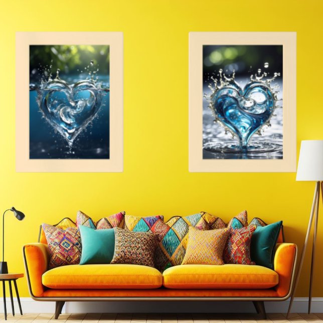 Drop of Love into water Art Wall Art Sets (Creator Uploaded)