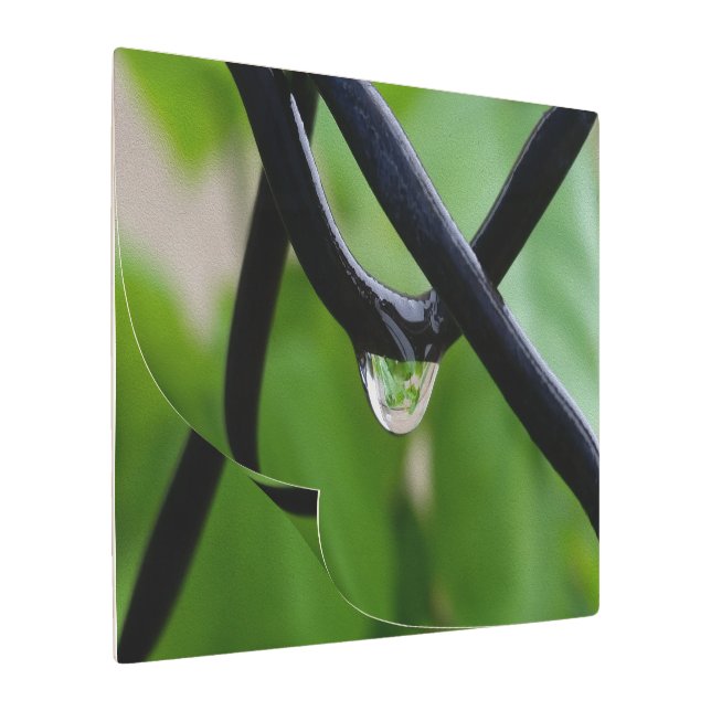 Drop of rain metal print (Angled)