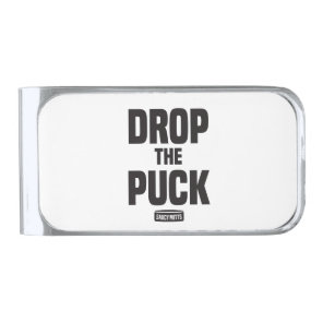 Drop the Puck Hockey Silver Finish Money Clip
