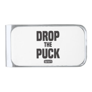 Drop the Puck Hockey Silver Finish Money Clip