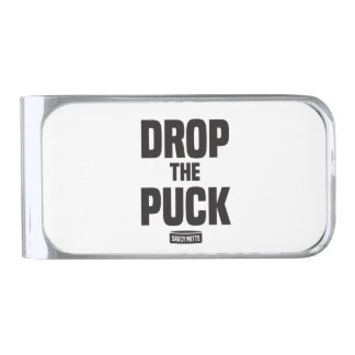 Drop the Puck Hockey Silver Finish Money Clip