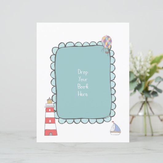 Drop your book Sign  Adventure Baby Shower (Standing Front)