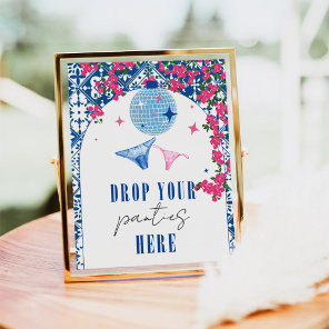 Drop your Pantie Dancing Queen Greek Bridal Shower Poster