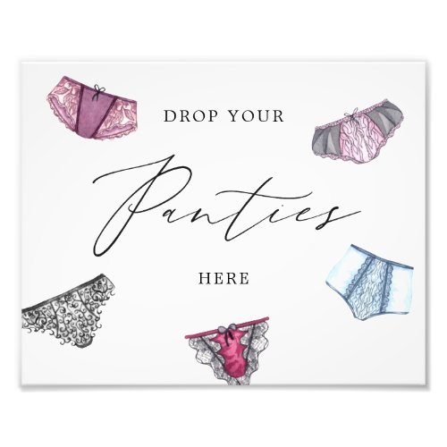 Drop Your Panties French Lingerie Bridal Shower Photo Print