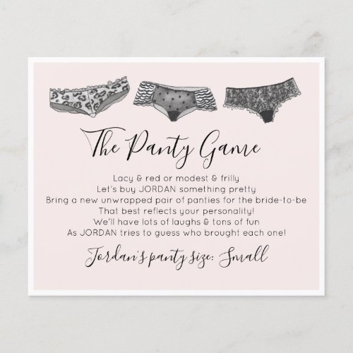 Drop your panties Game Lingerie Bridal Shower