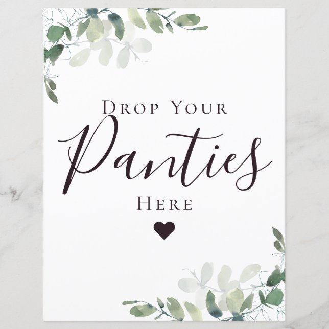 Drop Your Panties Here Bridal Shower Sign (Front)