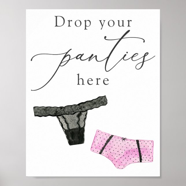 Drop Your Panties Here Lingerie Shower Sign (Front)