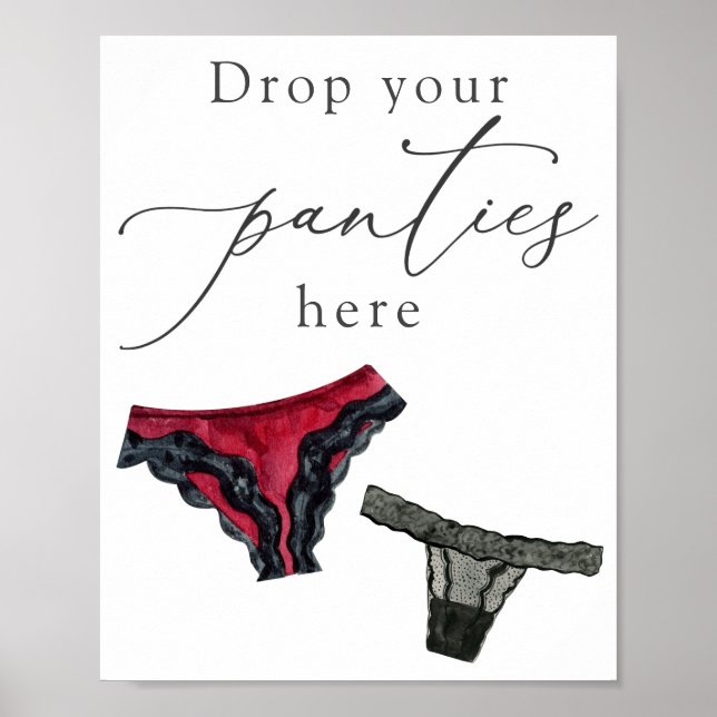 Drop Your Panties Here Lingerie Shower Sign (Front)