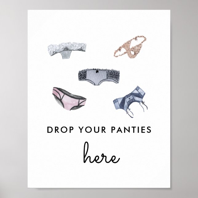 Drop Your Panties | Lingerie Shower Panty Game Poster (Front)
