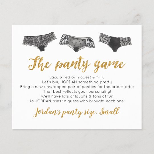 Drop your panties Template CARD Bridal game Zazzle com Drop your panties Template CARD Bridal game Zazzle com