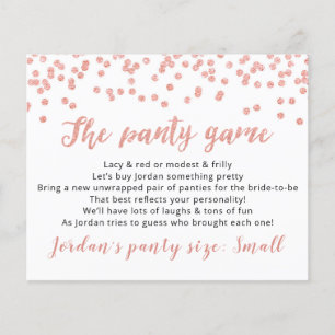 Drop your panties Template CARD Bridal game